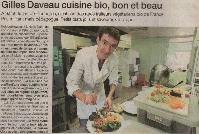 Coupure de presse : Gilles Daveau, le traiteur bio, 2006